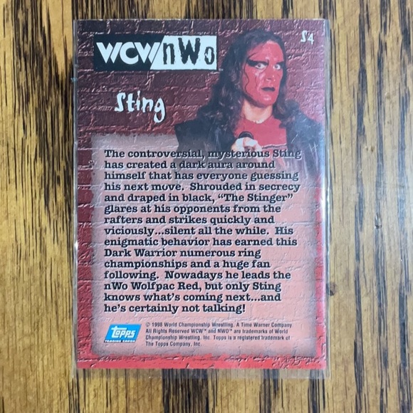 5 STING wrestling collectors cards including Hogan & Savage WCWnWo Nitro NWO - Picture 3 of 7